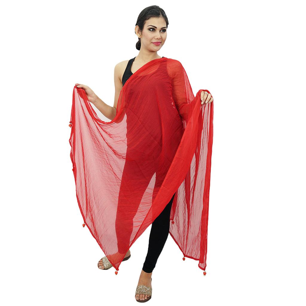 Long Stole Chiffon Blend Dupatta Neck Wrap Women Indian Scarves Chunni