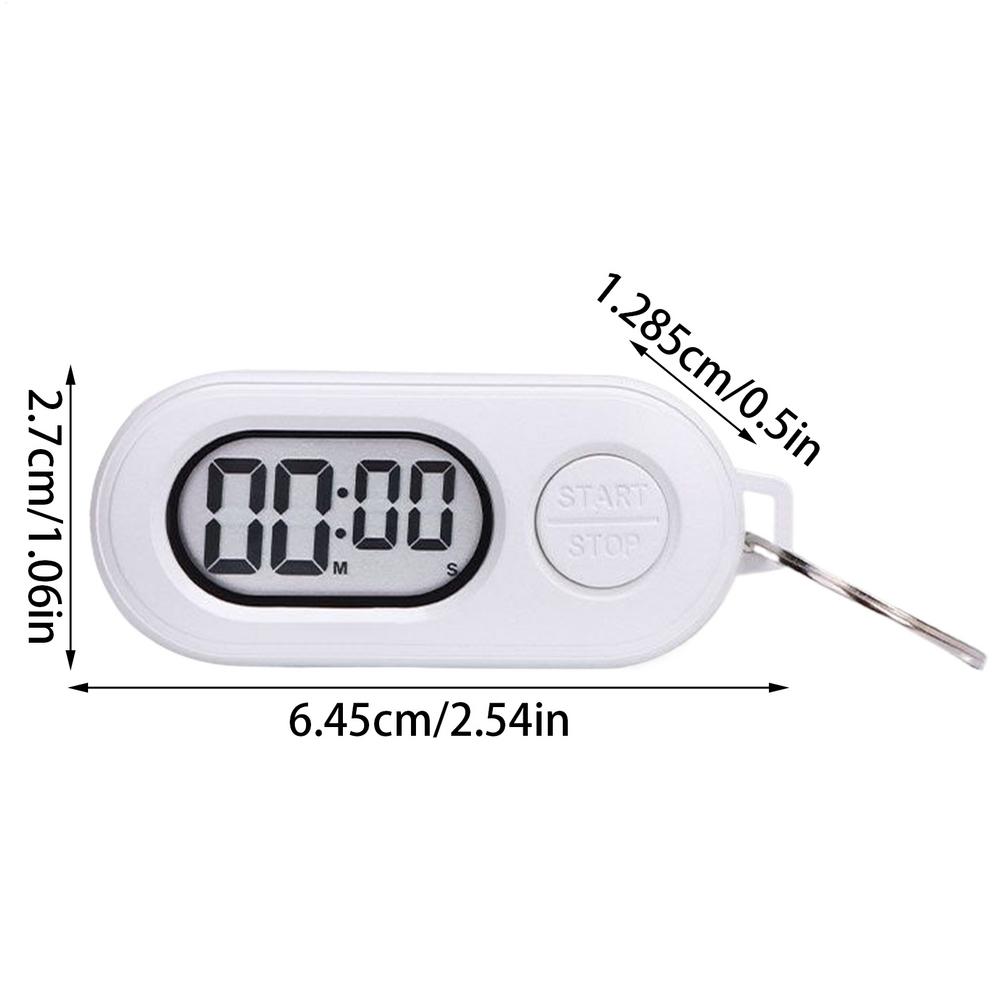 

Sports Small Stop Timer Keychain Portable LCD Screen Digital Clock Lightweight Countdown Accessories for Playground Classroom белый