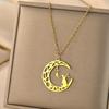 Cxwind Laser Carved Exquisite Fashion Necklace Bunny On the Moon Necklace, Bunny Love Gift, Minimalist Jewelry Christmas Gift