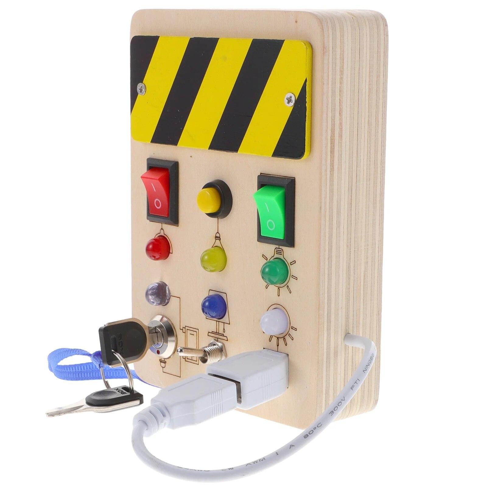 

Детские игрушки для путешествий, светофор, занятая доска, кнопка питания для малышей, 4 года, 1+, развивающая деревянная игрушка для детей