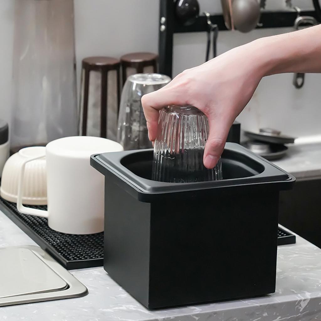 Pitcher Rinser Stainless Steel Free From Opening Kitchen Sink Automatic Glass Cup Washer for Hotel Bar Coffee Milk Tea Cup Black
