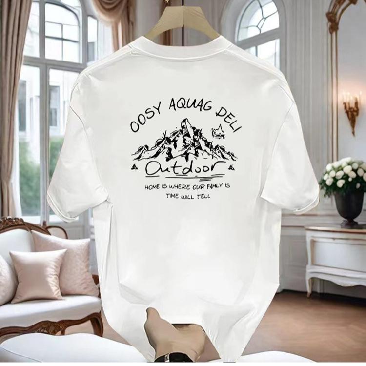 American Trendy Brand Pure Cotton Men'S Printed Short-Sleeved T-Shirt Trendy Men'S And Women'S Versatile Round Neck T-Shirt Men'S