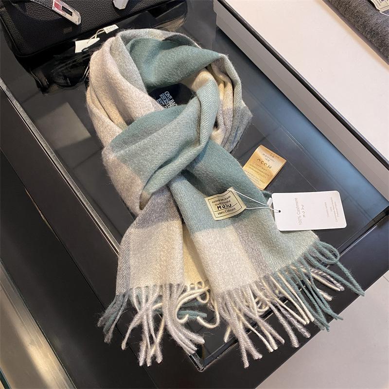 Cashmere Scarf Women's Long Autumn and Winter Plaid Scarf Birthday Gift for Men and Women