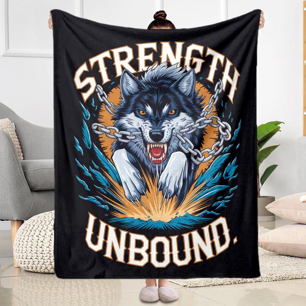Wolf Moon Reflection Blanket,Suitable for sofas, offices, travel, living rooms, Gifts to relatives and friends, Blanket,Suitable for all seasons.
