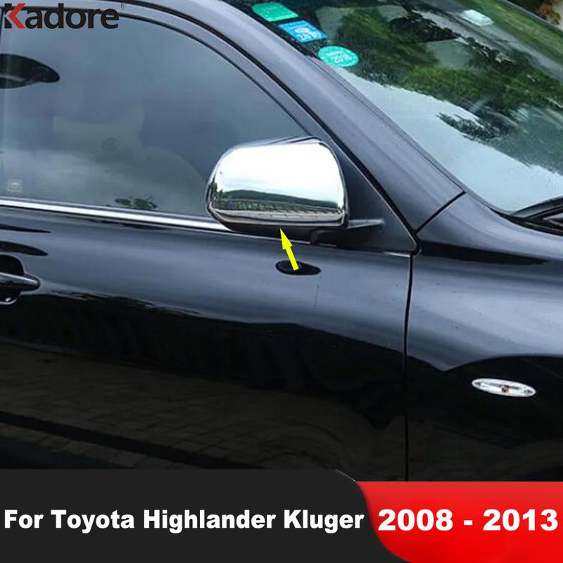 Rearview Mirror Cover Trim For Toyota Highlander Kluger 2008-2010 2011 2012 2013 Chrome Car Side Wing Mirror Cap Accessories