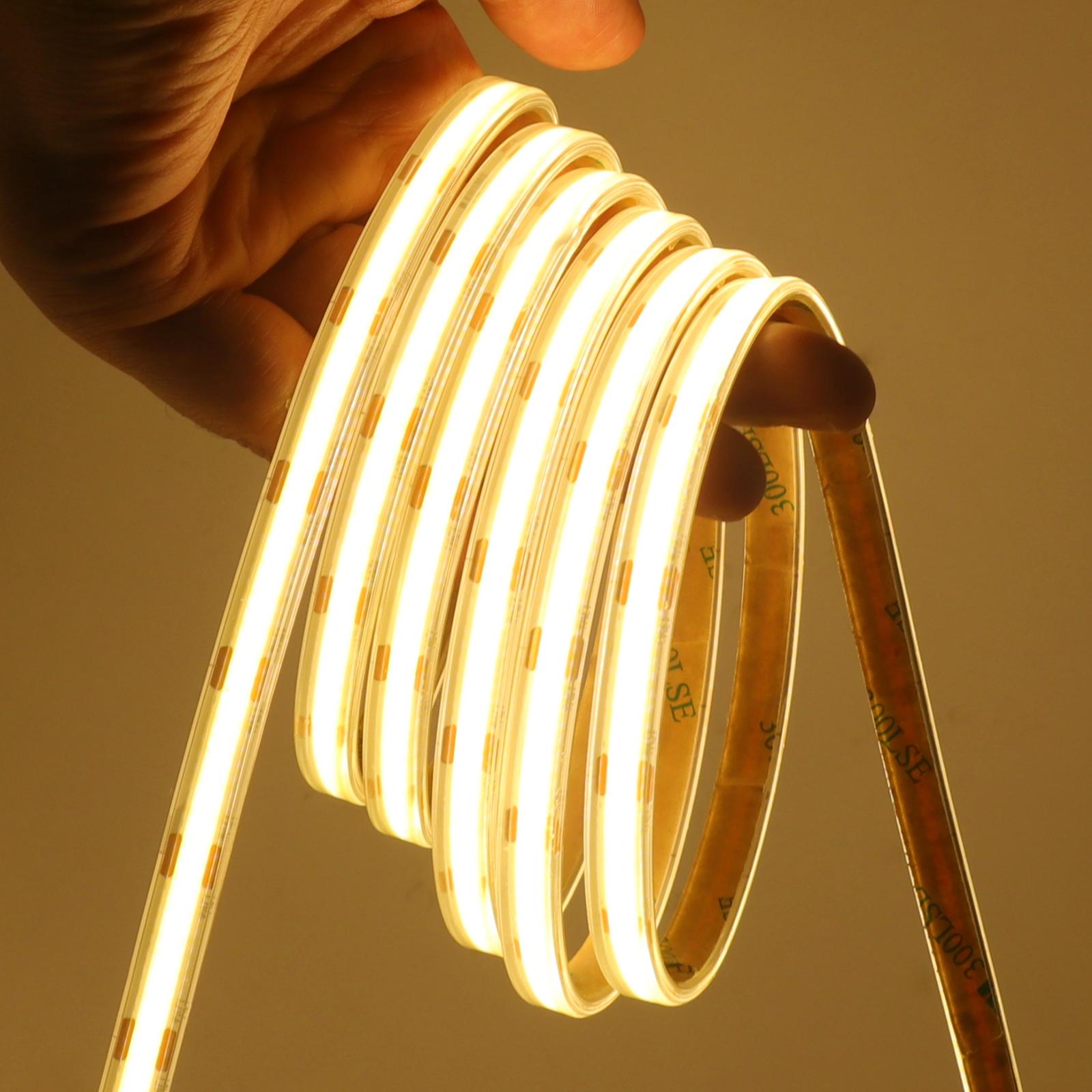 

480Leds/M DC 12V 24V COB Neon Strip Waterproof 3000K 4000K 6000K Home Decor High Brighter Flexible Ribbon Rope LED Light DC 24V 0.5M теплим білим кольором