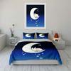 Sleeping Bunny Moon Decor Set Soft Comfortable Duvet Cover Bedding Set Included 1*Duvet Cover & 2*Pillowcases, Gift