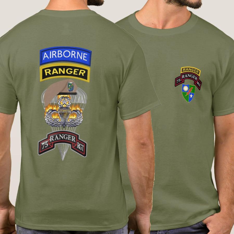

US Army Special Operations Forces 75th Ranger Regiment Airborne Rangers T Shirt. New 100% Cotton Short Sleeve O-Neck T-shirt M