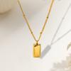 Stainless Steel New Smooth Small Gold Brick Necklace Niche Design Simple Clavicle Chain
