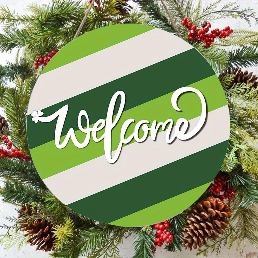 2D Flat 20cm Happy St.patrick's Day Welcome Sign Wooden Wall Hanging Decor - Car Balloon Universal Holiday Wooden Pendant, Home Decoration, Welcome
