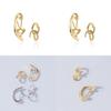 Stylish Gold And Silver Ear Cuffs Set Non-piercing Geometric Alloy Design For Trendsetters