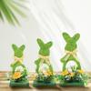 3pcs Easter Bunny Decorations Wooden Green Bunny Home Ornaments Rustic Spring Atmosphere Bunny Home Decor For Office Home