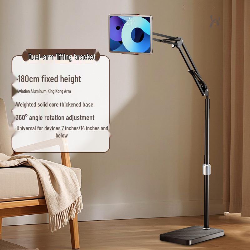 Universal Telescopic Rotating Floor Stand for Phones and Tablets