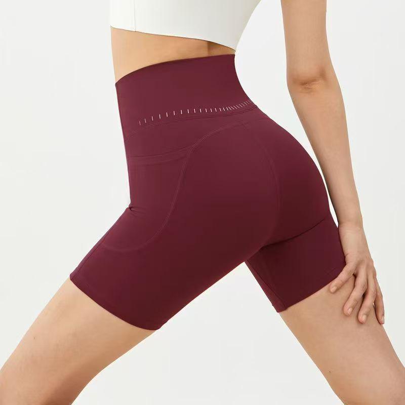 Women's High-Waisted Butt-Lifting Quick-Dry Yoga Shorts - Four-Point Fit, No-Show, Tight for Cycling & Fitness