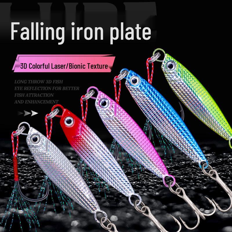 Yan Luya Long Cast Metal Jig for Freshwater & Saltwater Fishing - Sinking Lure with Blood Groove Hook for Bass, Walleye, & Mackerel