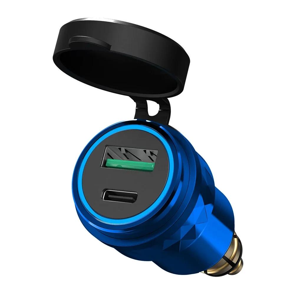 Univerzální vodotěsná 30W QC3.0 USB Typ C PD rychlonabíječka napájecí adaptér Hella DIN zástrčka zásuvka pro motocykl BMW Ducati Triumph