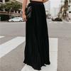 Casual Pleated Floor-Length Skirts Female Ladies Solid Color Elegance Women Clothing Bottoms