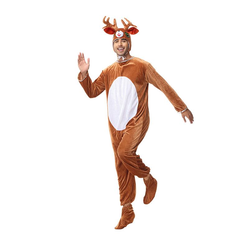New Halloween Reindeer Onesie Animal Role-playing Costume for Men and Women