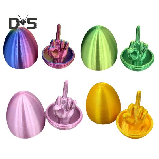 Easter Egg Middle Finger Prank Gift for Men Women 3D Printed Rude Egg Gag Hilarious Surprise Gift Unique Adult Joke Toy