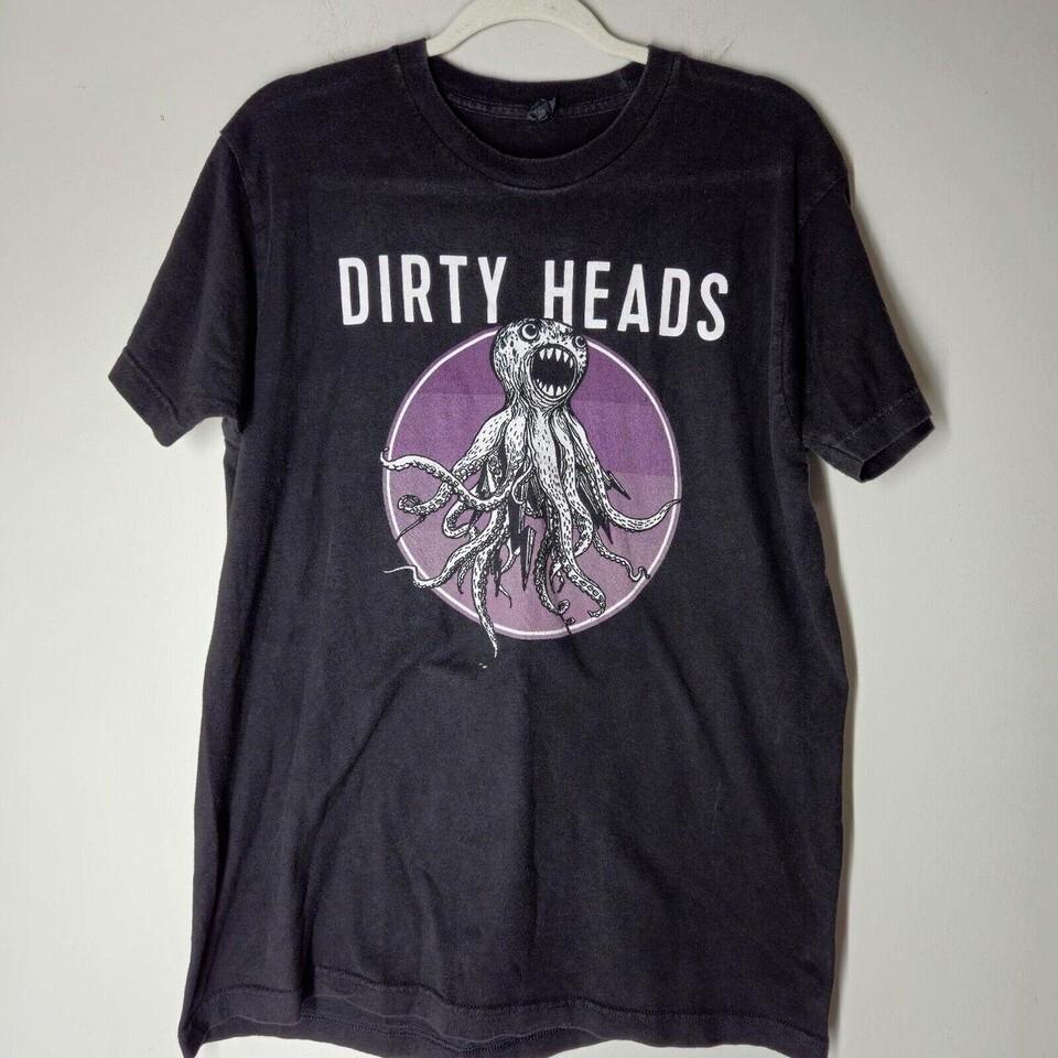 VTG 90s Dirty Heads Band Short Sleeve Black All Size Shirt OM35