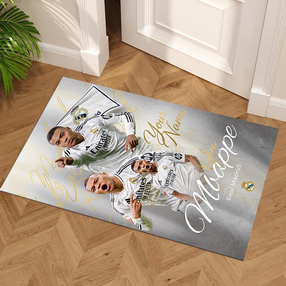 Mbappé Personalized Text Area Rug Perfect for Foyer Kitchen Balcony Dormitory Antislip Carpet Decorate Offices Birthday/Christmas Gift