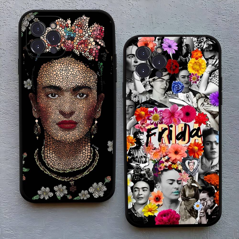 Fashion F-Frida K-KahlosS Silicone Anime Black Case For Iphone 17 Air 16 15 14 13 12 11 Pro Max Plus Basic
