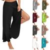 High Waist Wide Leg Yoga Pants for Women Lightweight Breathable Loose Fit Stretchy Workout Trousers with Side Slit and Elastic Waistband