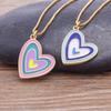 Fashion Colorful Enamel Heart Pendant Chain For Women Cute Candy Color Peach Heart Necklace Choker Jewelry Party Gift Wholesale