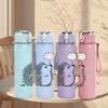 1PC Hedgehog Spiky Animal Print 750ml Color Plastic Sports Water Bottle Leakproof Flip Straw Lid Suitable for Sports Office Home Use