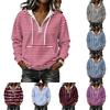 Sweat à capuche à manches longues rayé pour femme Pull avec