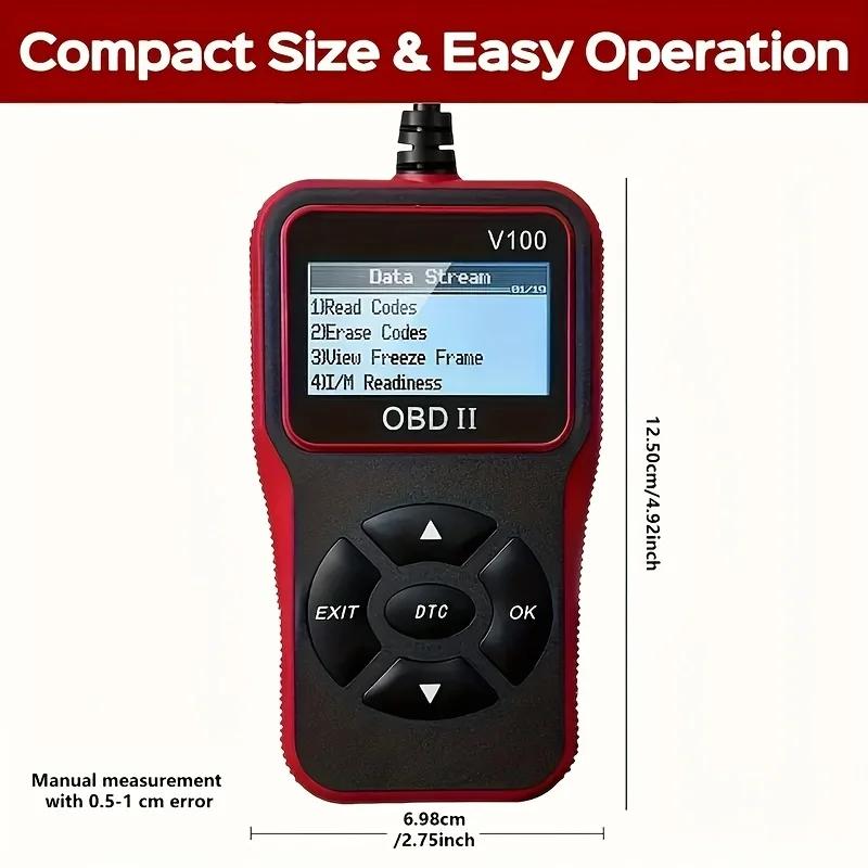 V100 Automotive Diagnostic Tool OBDII Universal Plug and Play Digital Display for Automotive Parts