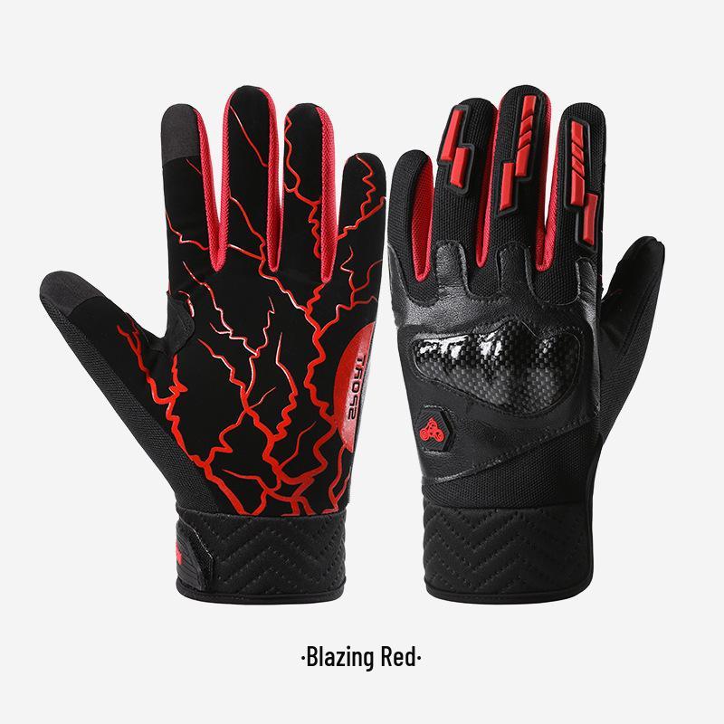 Full Finger Touchscreen Motorcycle Gloves - Fall Protection, Anti-slip, Wear-resistant, Breathable for Outdoor Sport Riding (Spring & Autumn)