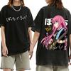 Gewaschenes Vintage Anime Bocchi The Rock Gotoh Hitori Grafik T-Shirt Herren Damen Freizeit Baumwolle Übergroße T-Shirts Streetwear Unisex