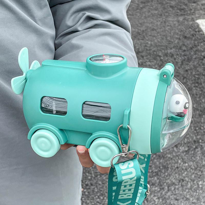 

Water Kids Submarine Cup Straw Cup Portable Cartoon Heatresistant Cup Plastic зелёный