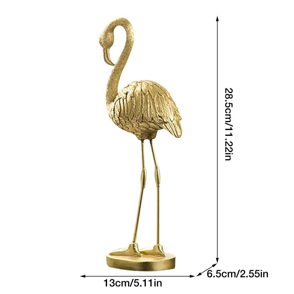 NordicStyle Luxury Golden Flamingo Figurine Home Resin Decoration Crafts TV Cabinet Decoration Personality Creative Ornaments