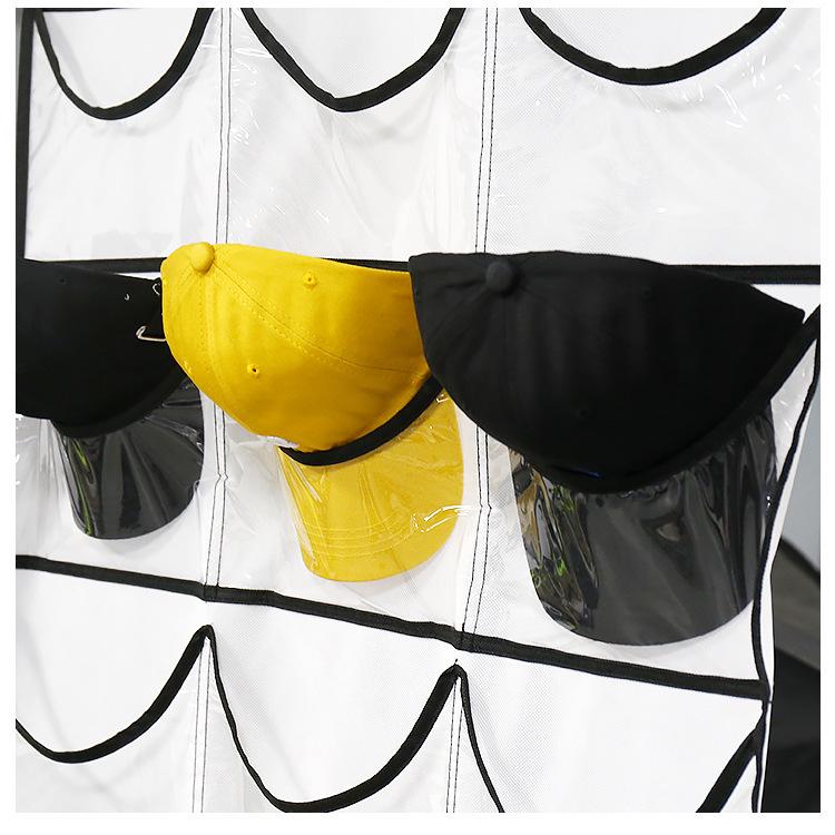 24-Grid Hanging Door Storage Organizer - No-Drill for Underwear, Bras, Socks, and Hats