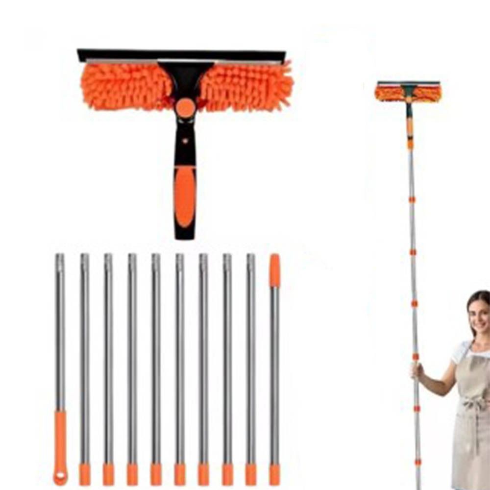 

Long Duster Ceiling Duster 2 In 1 Washing Window Wiper Multi-Function Window Washing Kit Car Glass сірий