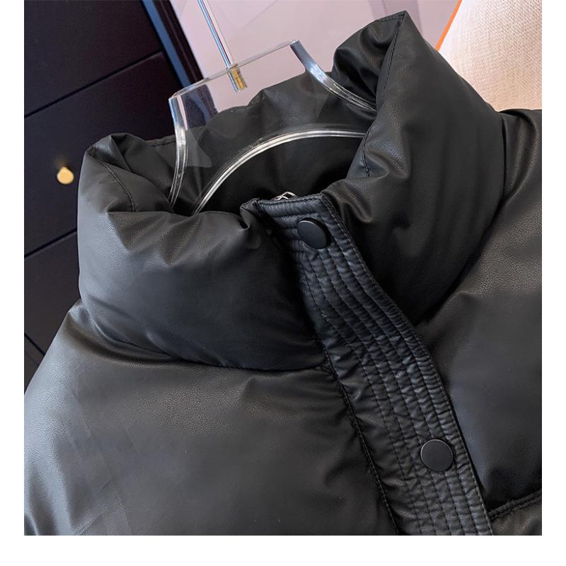 Non-washable PU Cotton Jacket Short Section Loose Thickened Bread Clothes Cotton Jacket Jacket