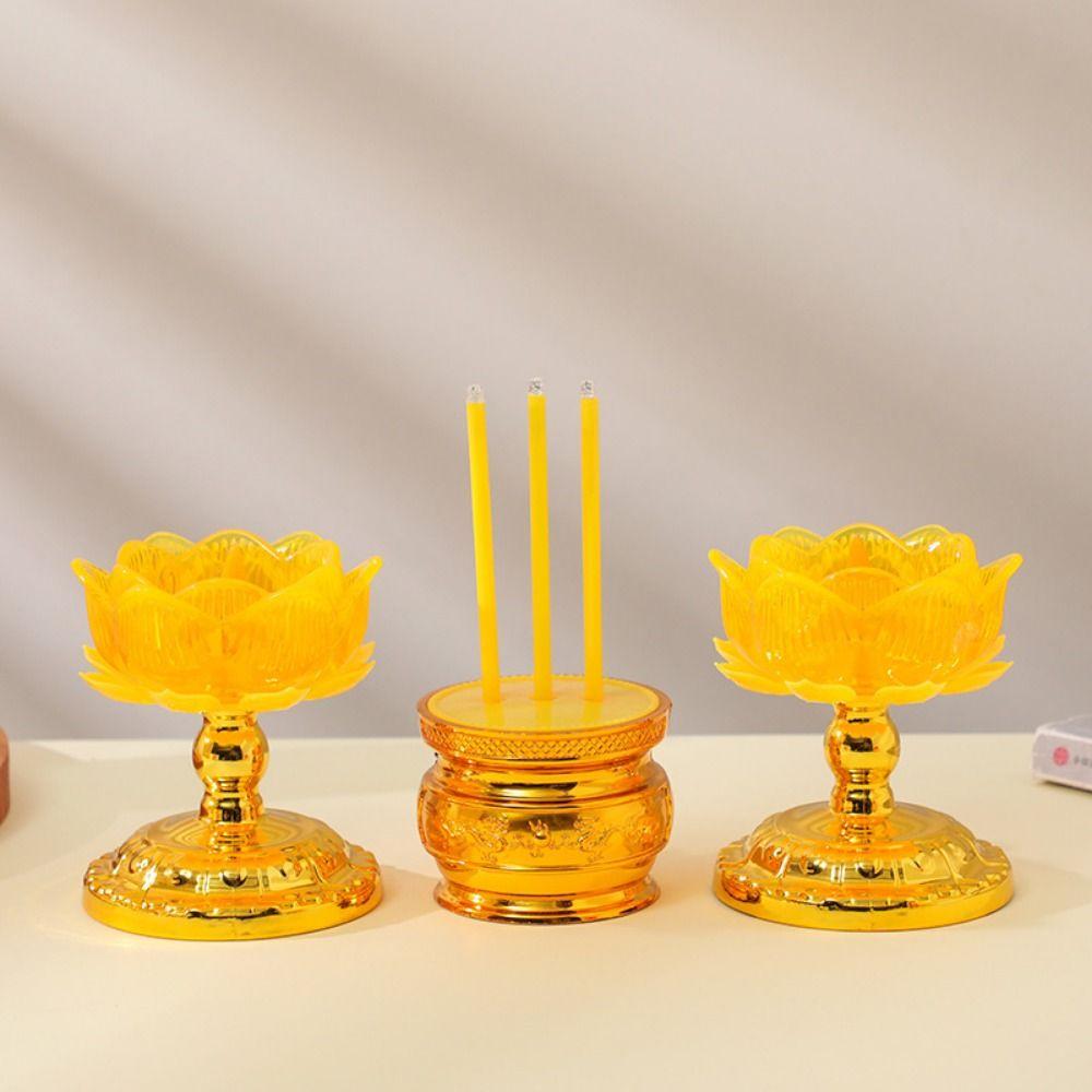 2Pcs Creative Electronic Lotus Lamp Ornament Lotus Shaped Swing Flameless Candles  Home Decor