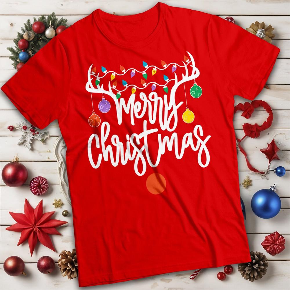 Unisexs and Unisexs Festive Colors Christmas Tree Christmas TShirt Tee MC S