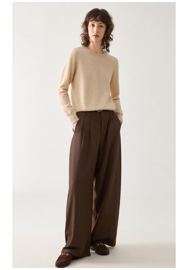 Le Kasha 2026 Women's 100% Pure Cashmere Round Neck Sweater - Autumn/Winter Collection