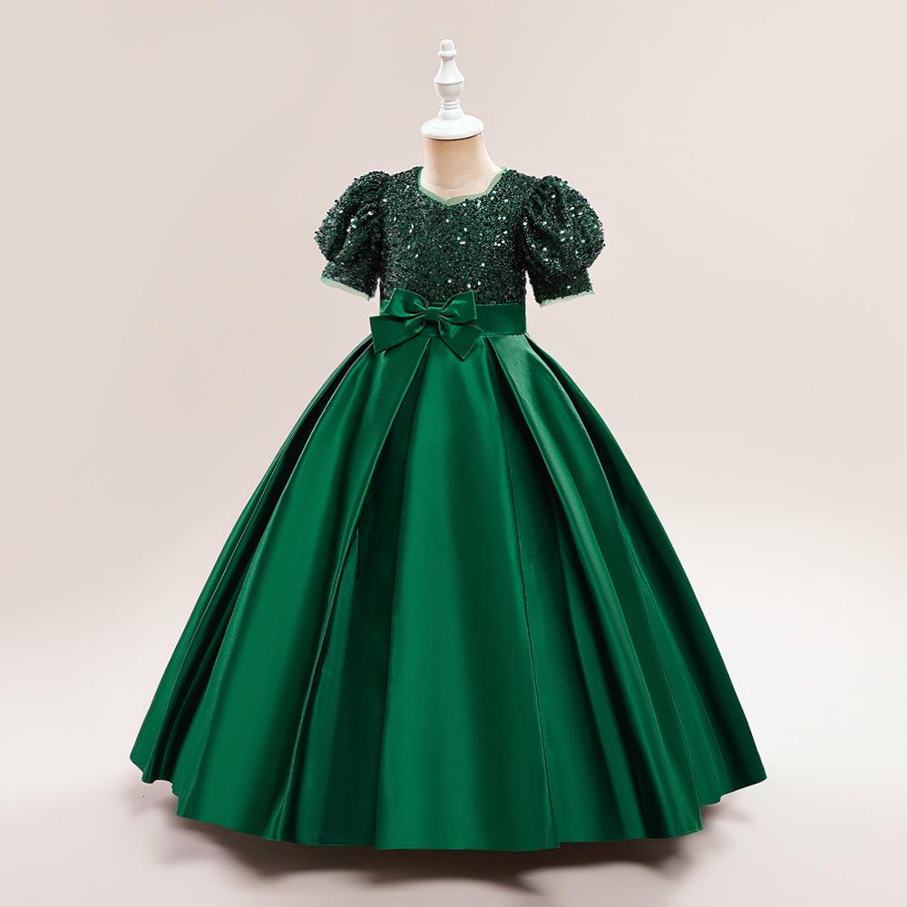 Girls' Formal Sequin Princess & Party Dress - Flower Girl, Long Piano Performance Attire