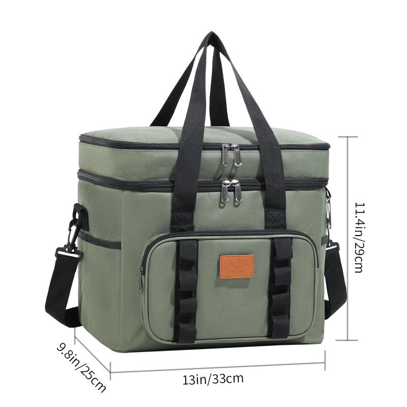 Large-Capacity Double-Layer Insulated Picnic Bag with Thick Aluminum Foil