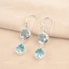 Pear Sky Blue Topaz Gemstone Drop Hook Wedding Mother Gift Earrings 925 Silver EE-142-5