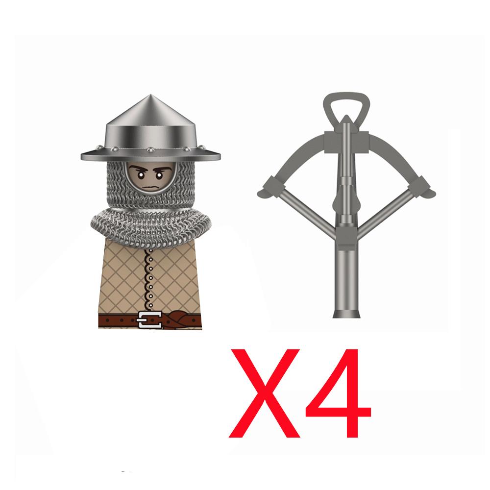 MOC Building Blocks Medieval Character Accessories Warhorses Militiamen Dragons Castles Knights Brick Gifts Toy Helmets Shields