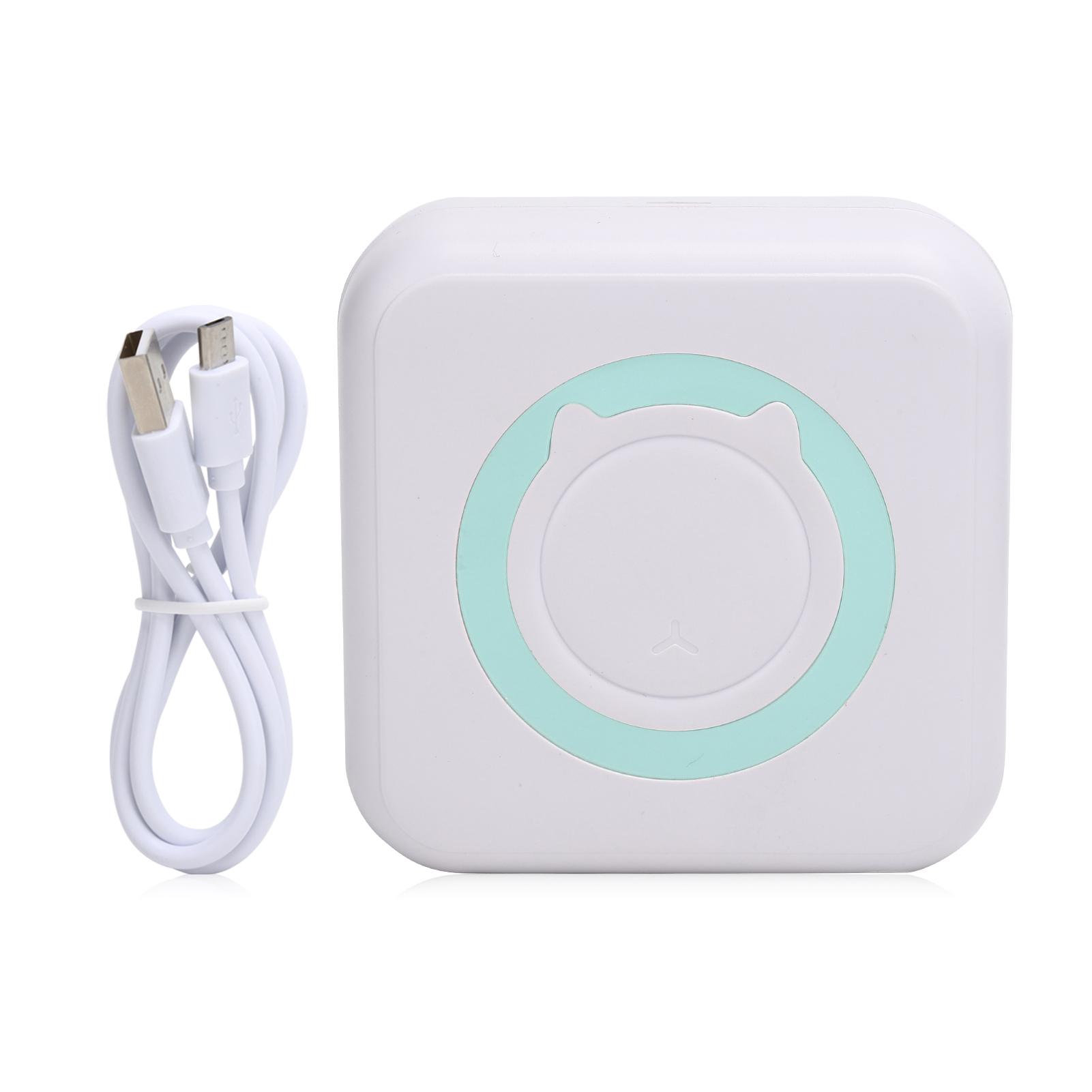 

Мини карманный принтер Inkless Wireless Bletooth портативный термобумага для фотоэтикеток MemoGreen зелёный