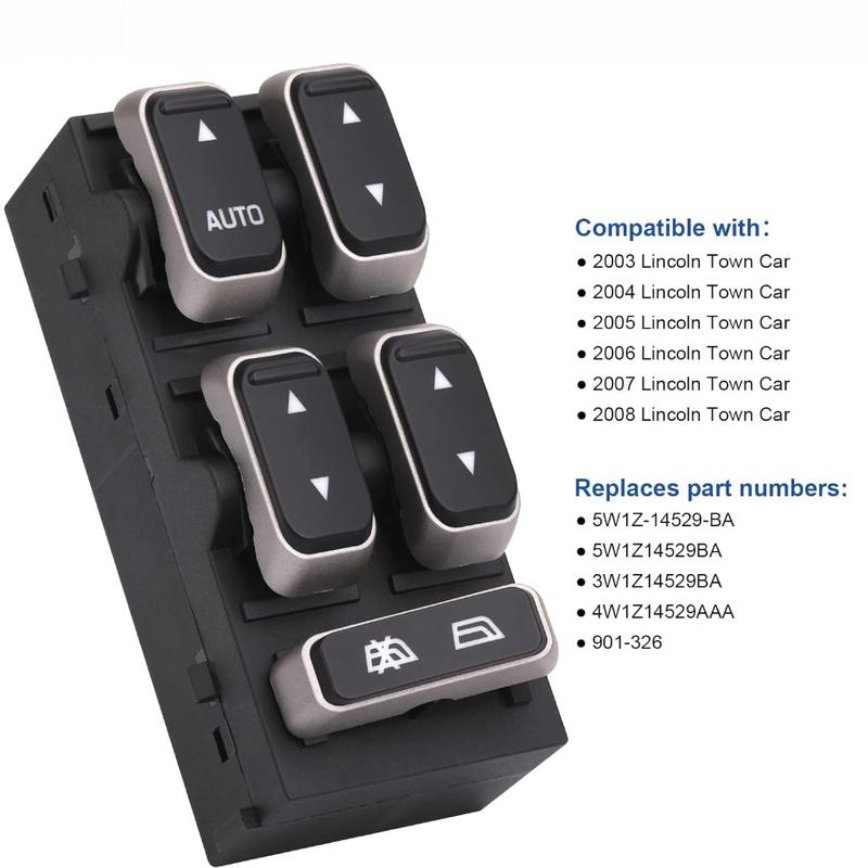 For Lincoln Town Car 2003-2009 5W1Z-14529-BA YS213101 Front Left Master Power Window Switch Glass Lifter Button Car Accessories