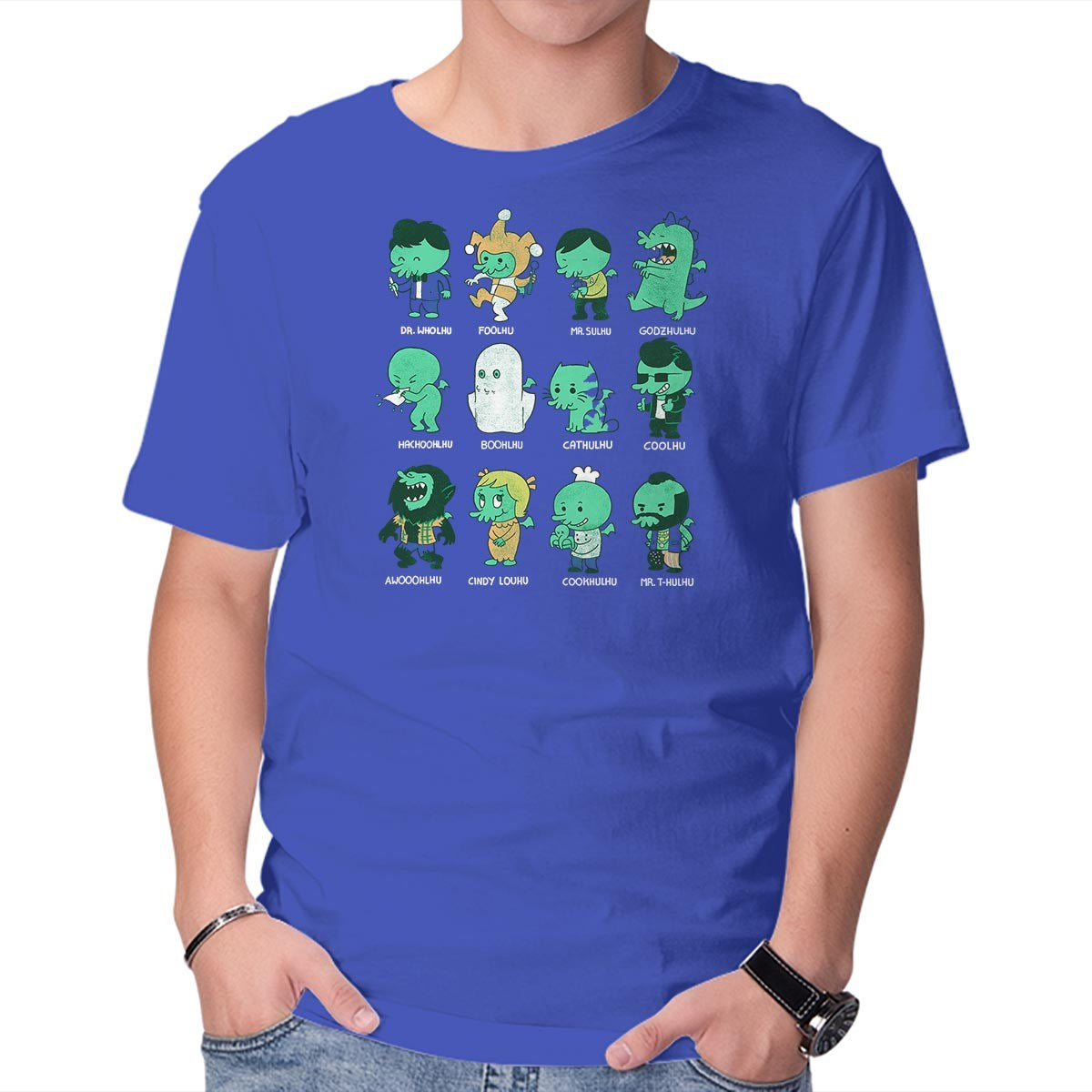 Unisex Crew Neck T-Shirt Cthul-Who? Graphic Short Sleeve Casual Tee XS