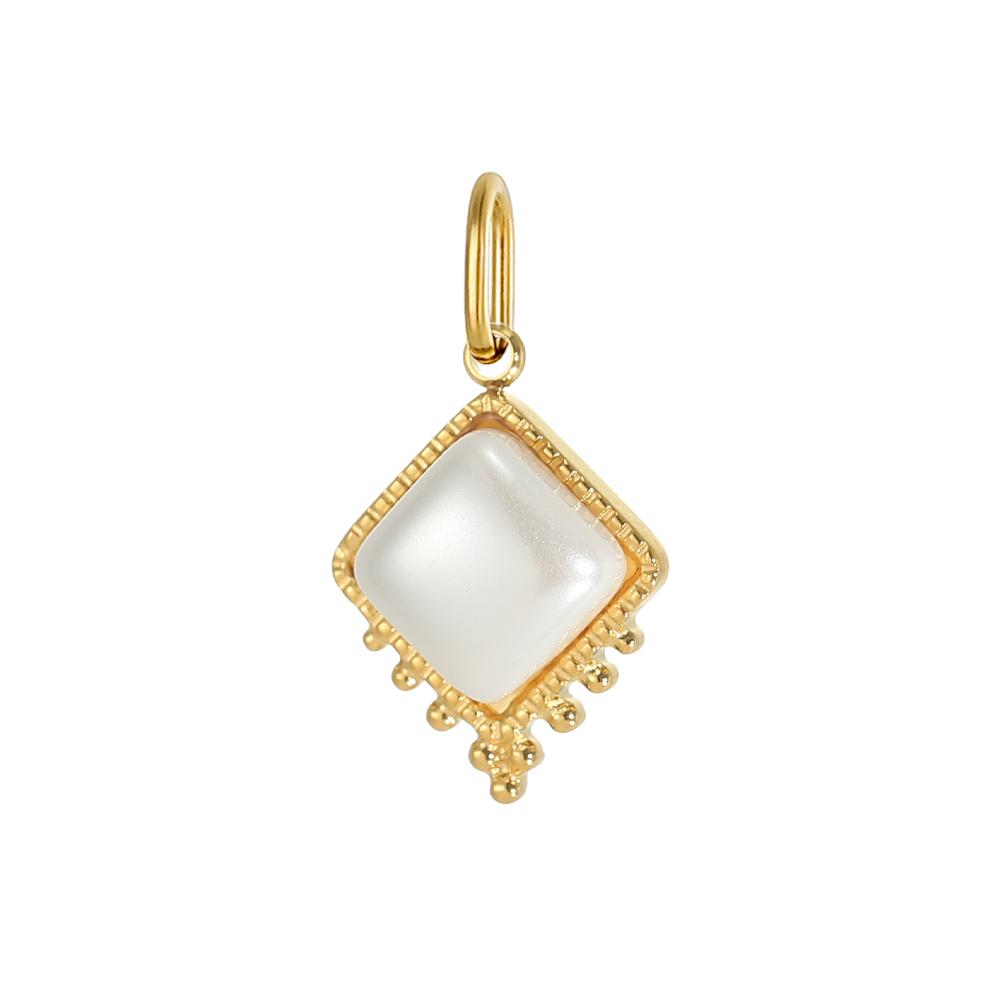 CARLIDANA Stainless Steel Colorful Natural Stone Charm Square Shapes Gold Color Pendants Jewelry Making DIY Necklace Accessories