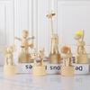 Handmade Wooden Articulated Puppet Ornament - DIY Craft Gift for Desktop Decoration